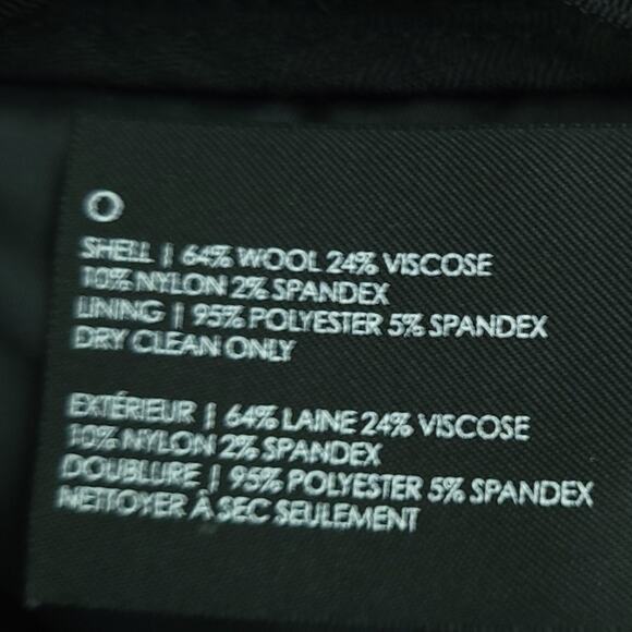 Club Monaco Herringbone Wool Pants Size 6 Career Work Pants Black White - Picture 7 of 8